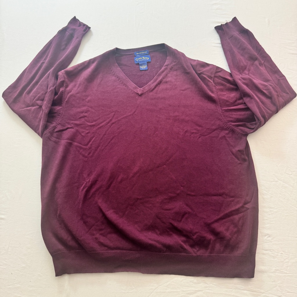 Club Room Maroon V-Neck Sweater